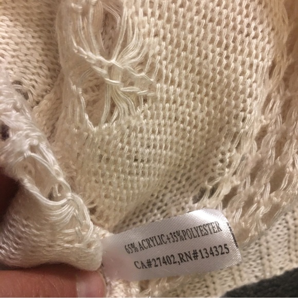 ORB Free to be Sweater Poncho Shrug bohemian Style Size Os - Picture 6 of 6